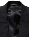 Black Wool Single Breasted Blazer Jacket