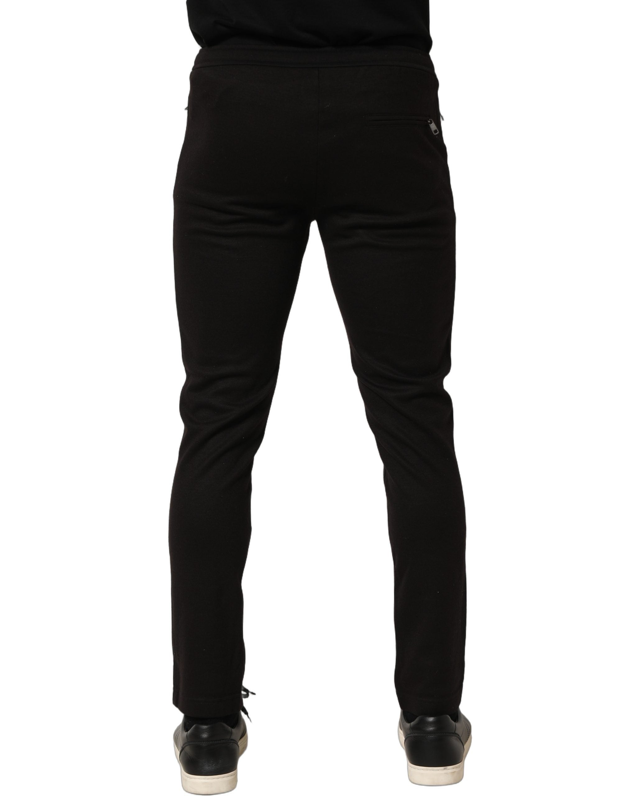 Black Wool Jogger Men Sweatpants Trouser Pants