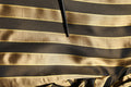 Gold Black Stripes Satin Tapered Leg Pants