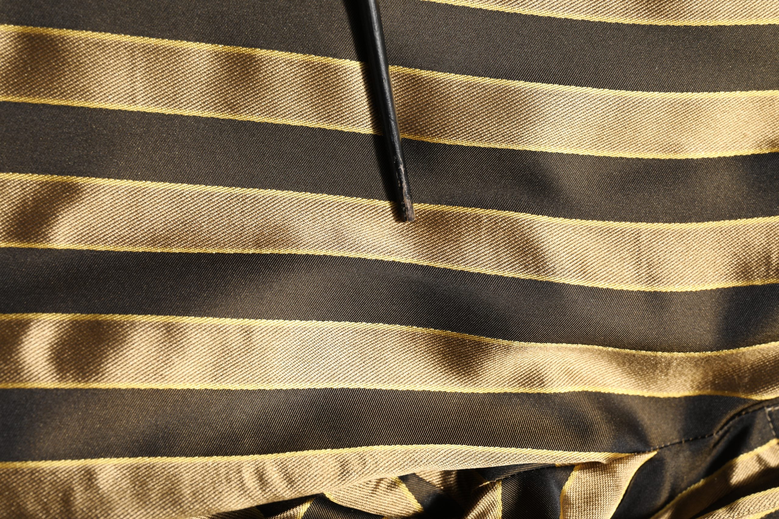 Gold Black Stripes Satin Tapered Leg Pants