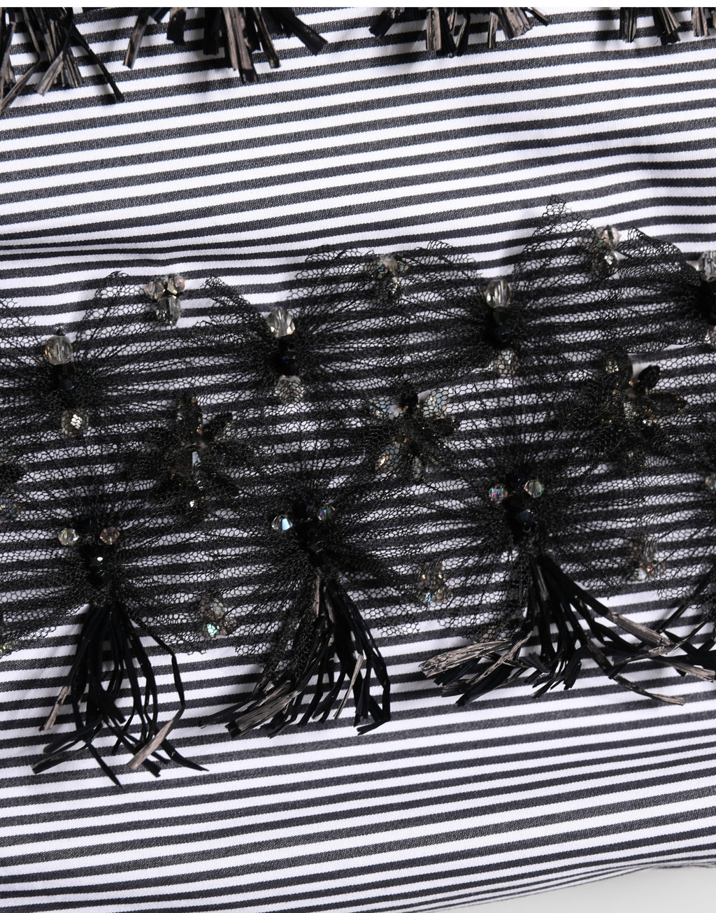 BlackGray Pinstripe Embellished Trouser Pants