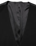 Black Wool Single Breasted Waistcoat Vest
