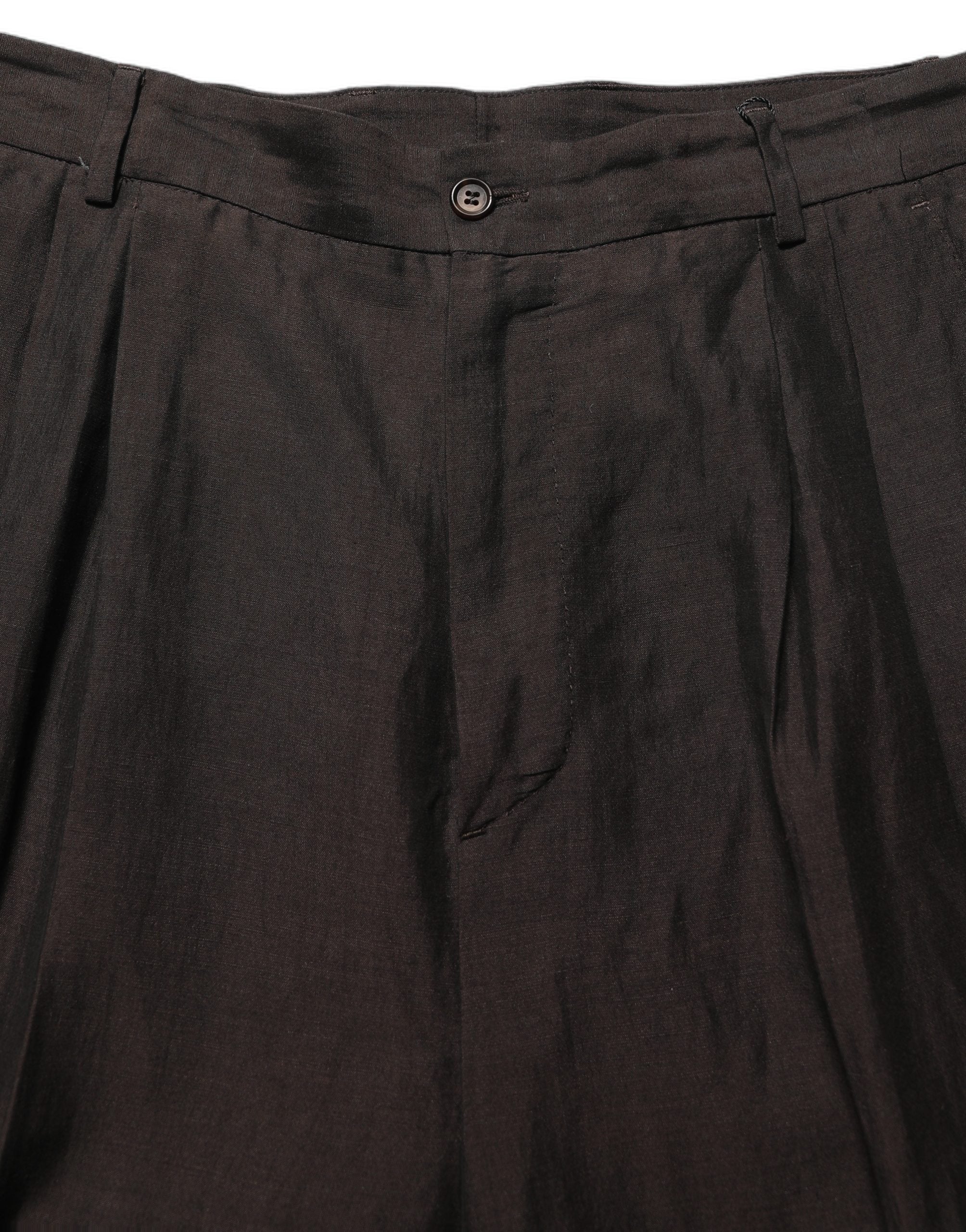 Brown Linen Straight Men Dress Trouser Pants