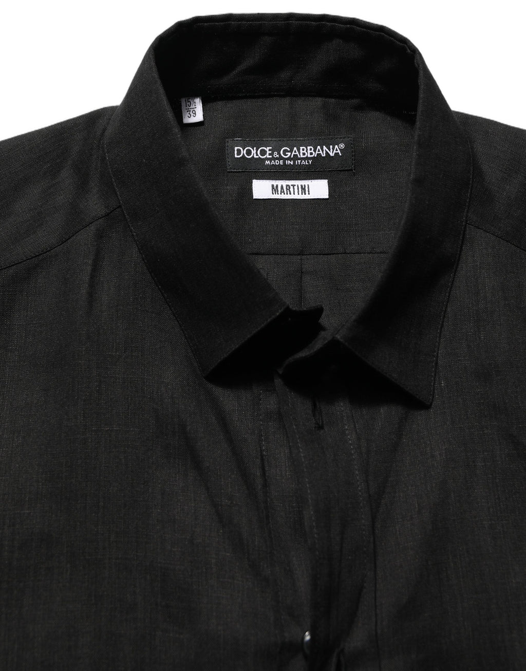 Black MARTINI Long Sleeves Linen Dess Shirt