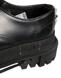 Black Leather Studded Hi-Trekking Derby Shoes