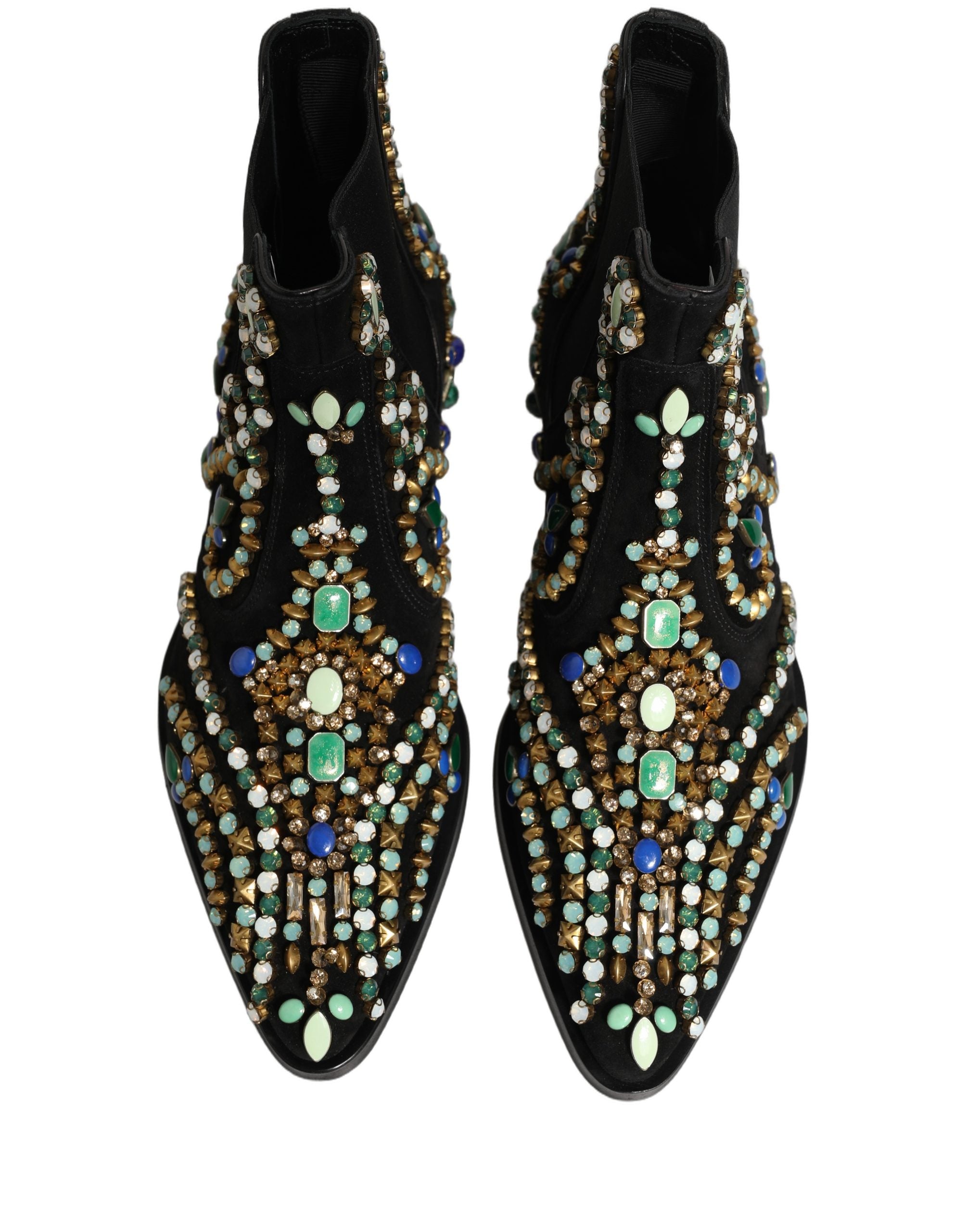 Black Embellished Chelsea Ankle Boots Shoes