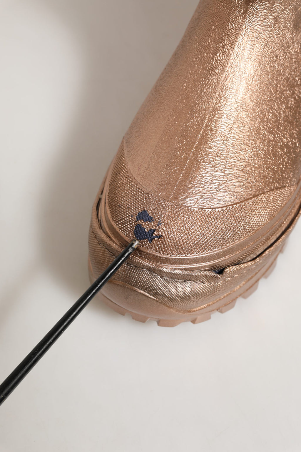 Rose Gold PVC Pull On Rain Boots Men Shoes