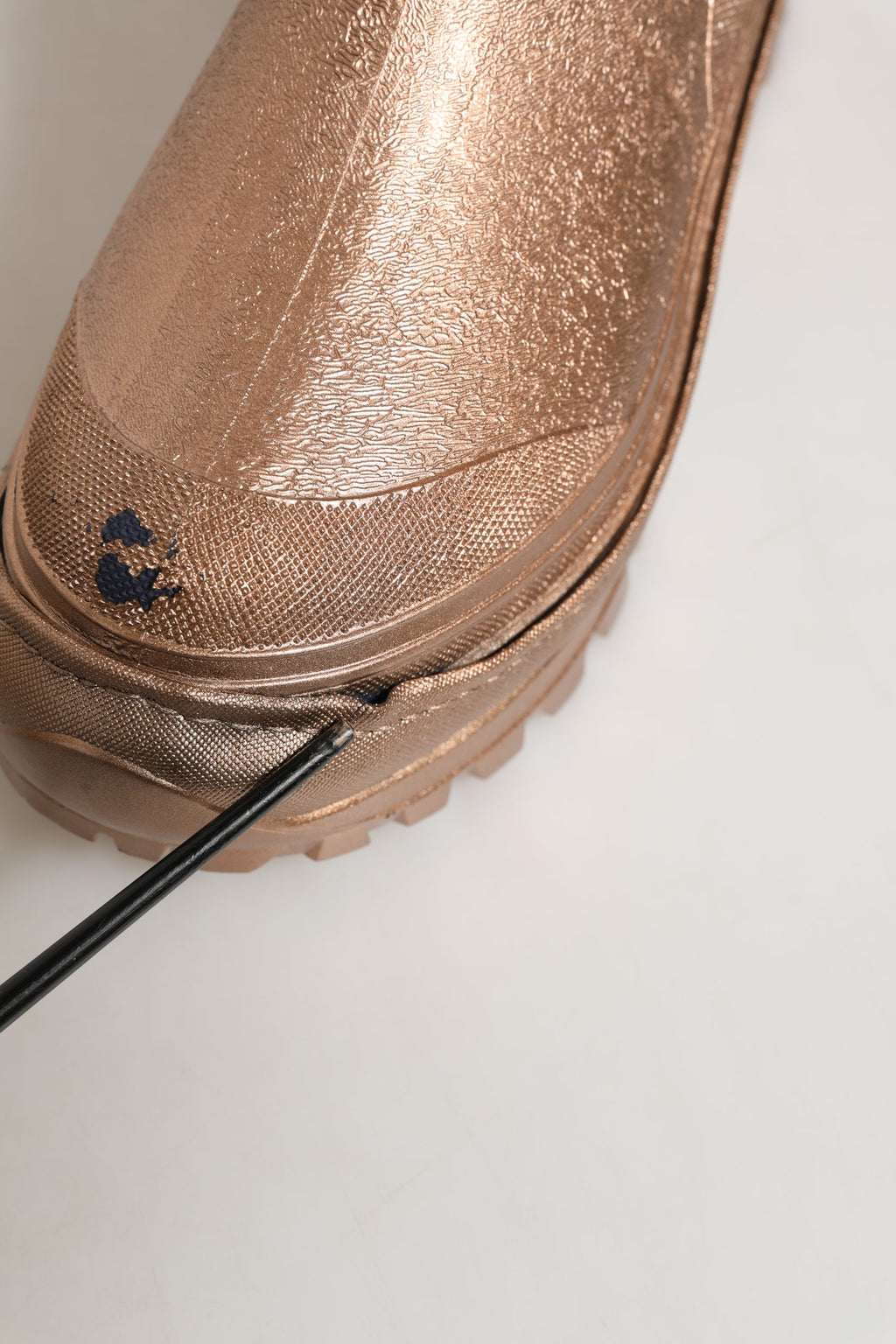 Rose Gold PVC Pull On Rain Boots Men Shoes