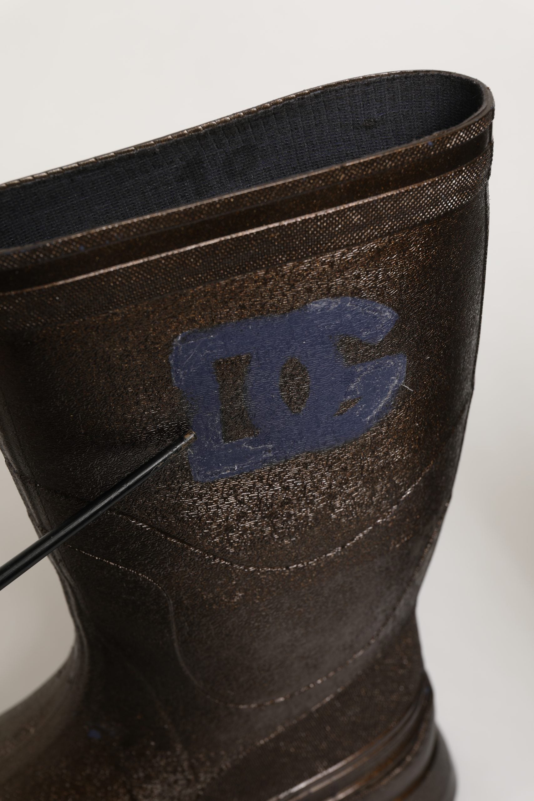 Bronze PVC Pull On Rain Boots Men Shoes