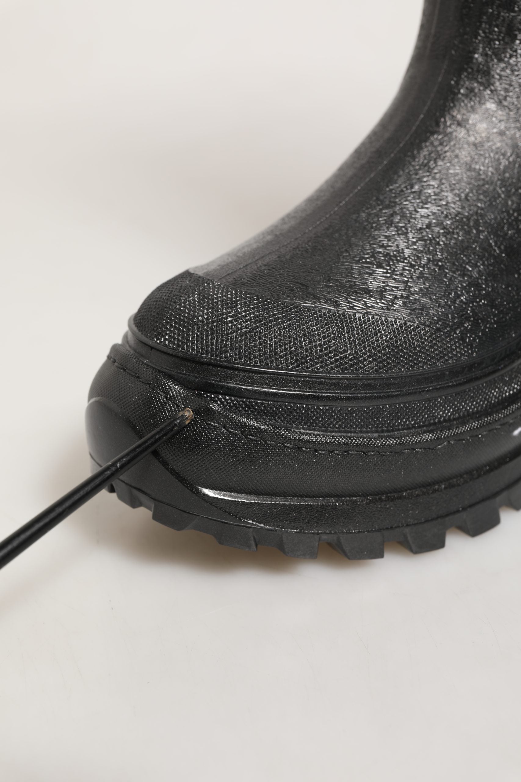 Black PVC Pull On Rain Boots Men Shoes