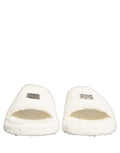 White Faux Fur Flats Men Slides Sandals Shoes