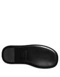 Black Crystal Embellished Platform Men Slides Shoes