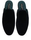 Dark Blue Suede Slides Flat Slipper Men Shoes