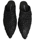 Black Mules Slides Slippers Men Flats Shoes