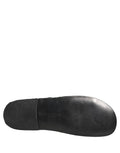 Black Fabric Woven Slides Sandals Flats Shoes