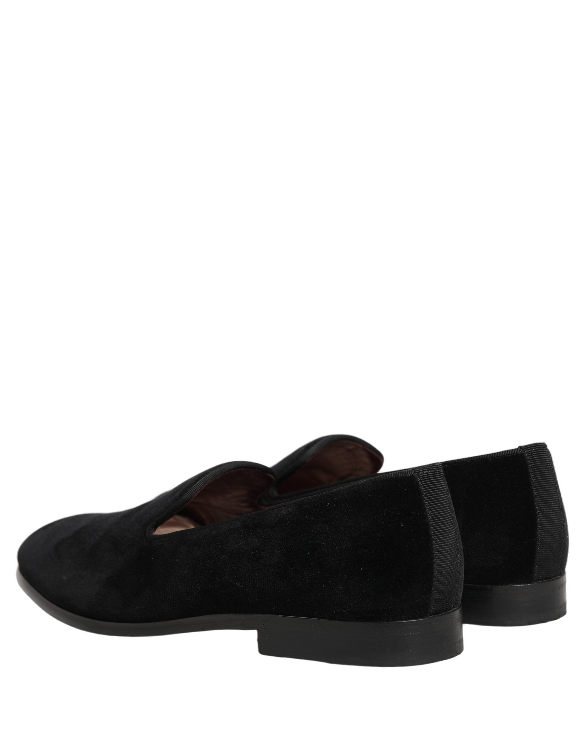 Black Velvet Cotton Loafers Formal Dress Shoes