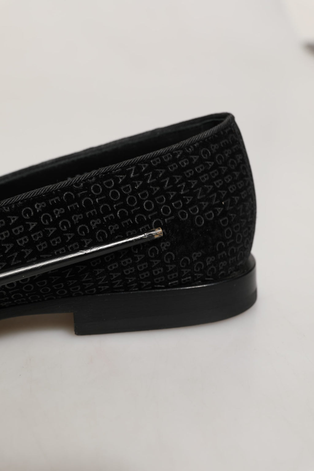 Black Logo Monogram Men Dress Loafers Shoes