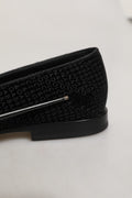 Black Logo Monogram Men Dress Loafers Shoes