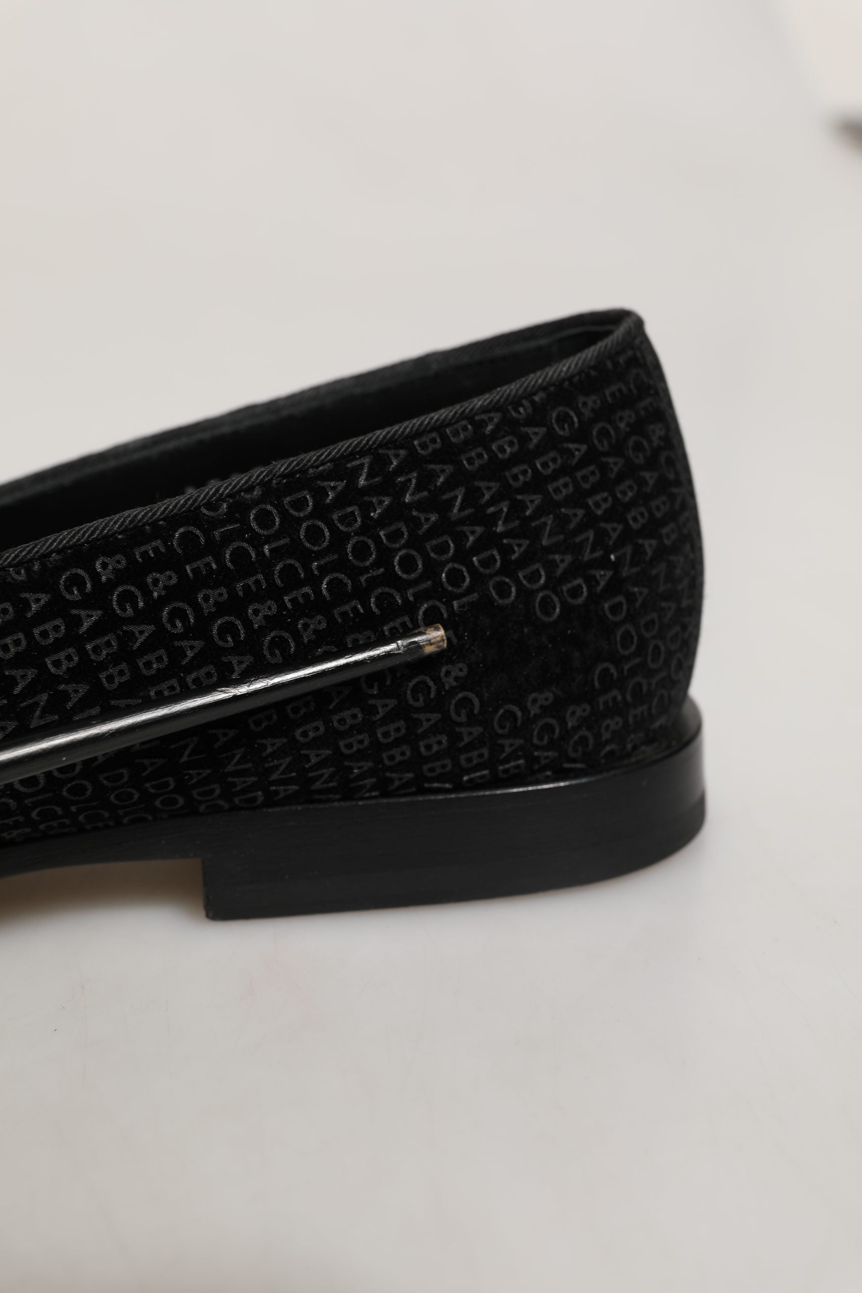 Black Logo Monogram Men Dress Loafers Shoes