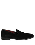 Black Velvet Cotton Loafers Formal Dress Shoes