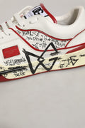 White Red New Roma Graffiti Sneakers Shoes
