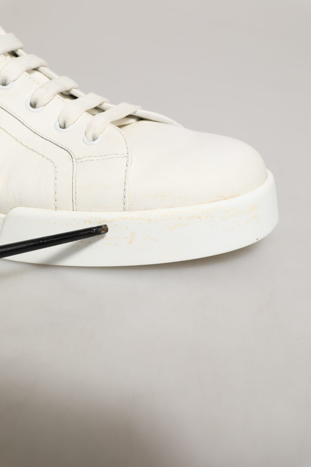 White Black Leather Lace Up Sneakers Shoes