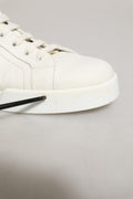 White Black Leather Lace Up Sneakers Shoes