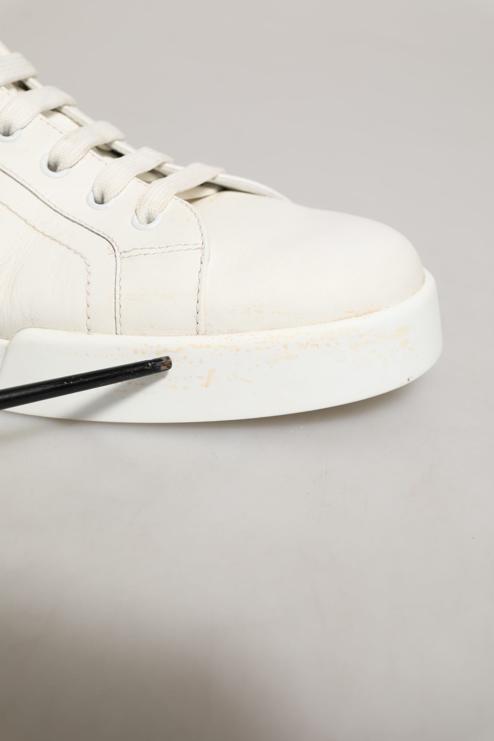 White Black Leather Lace Up Sneakers Shoes
