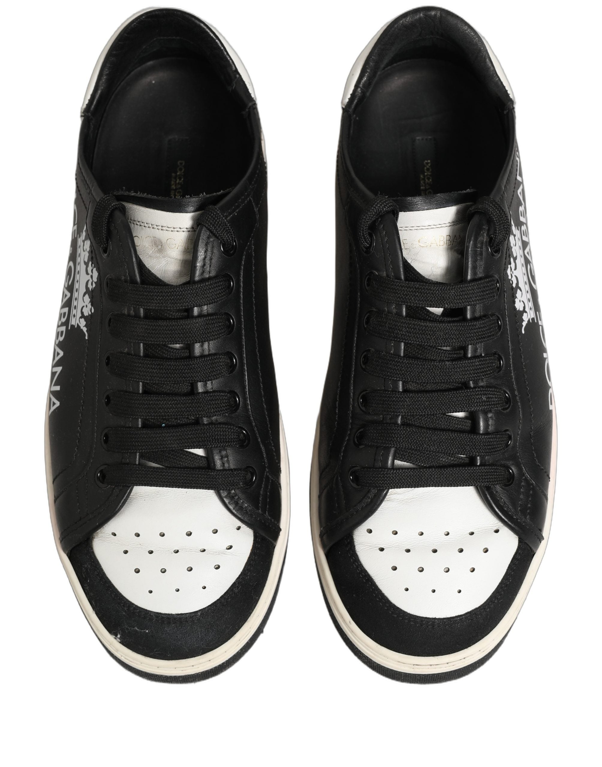 Black Leather Crown Milano Men Sneakers Shoes