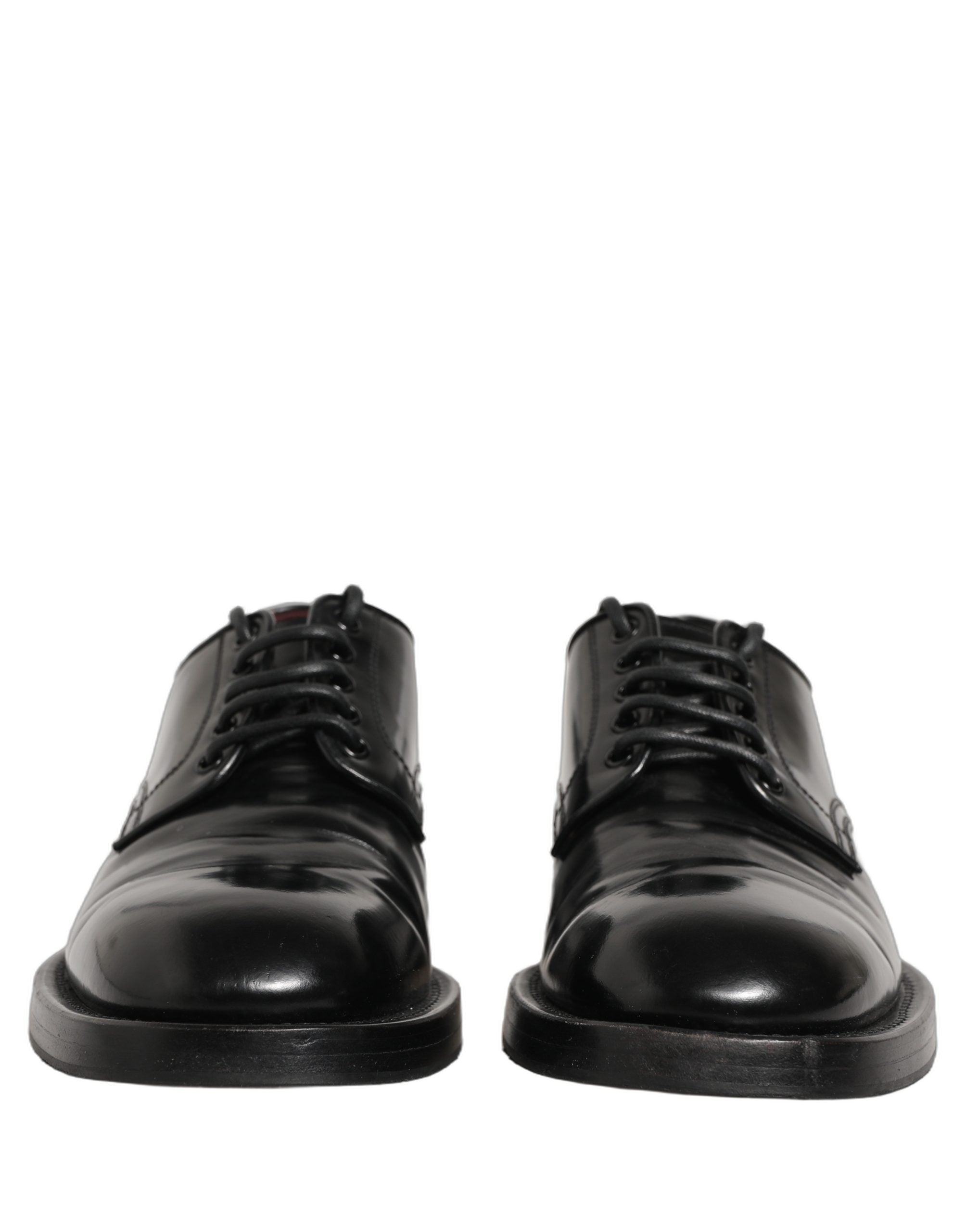 Black Leather Lace Up Derby Dress Men Shoes