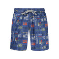 Blue Polyester Men's Swimwear