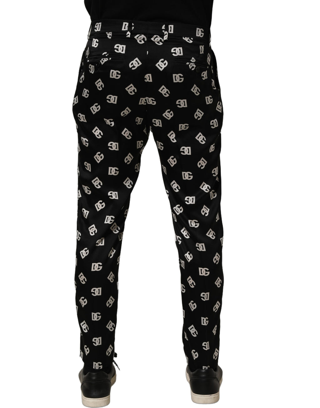 Black Silk Skinny Leg Dress Men Trouser Pants
