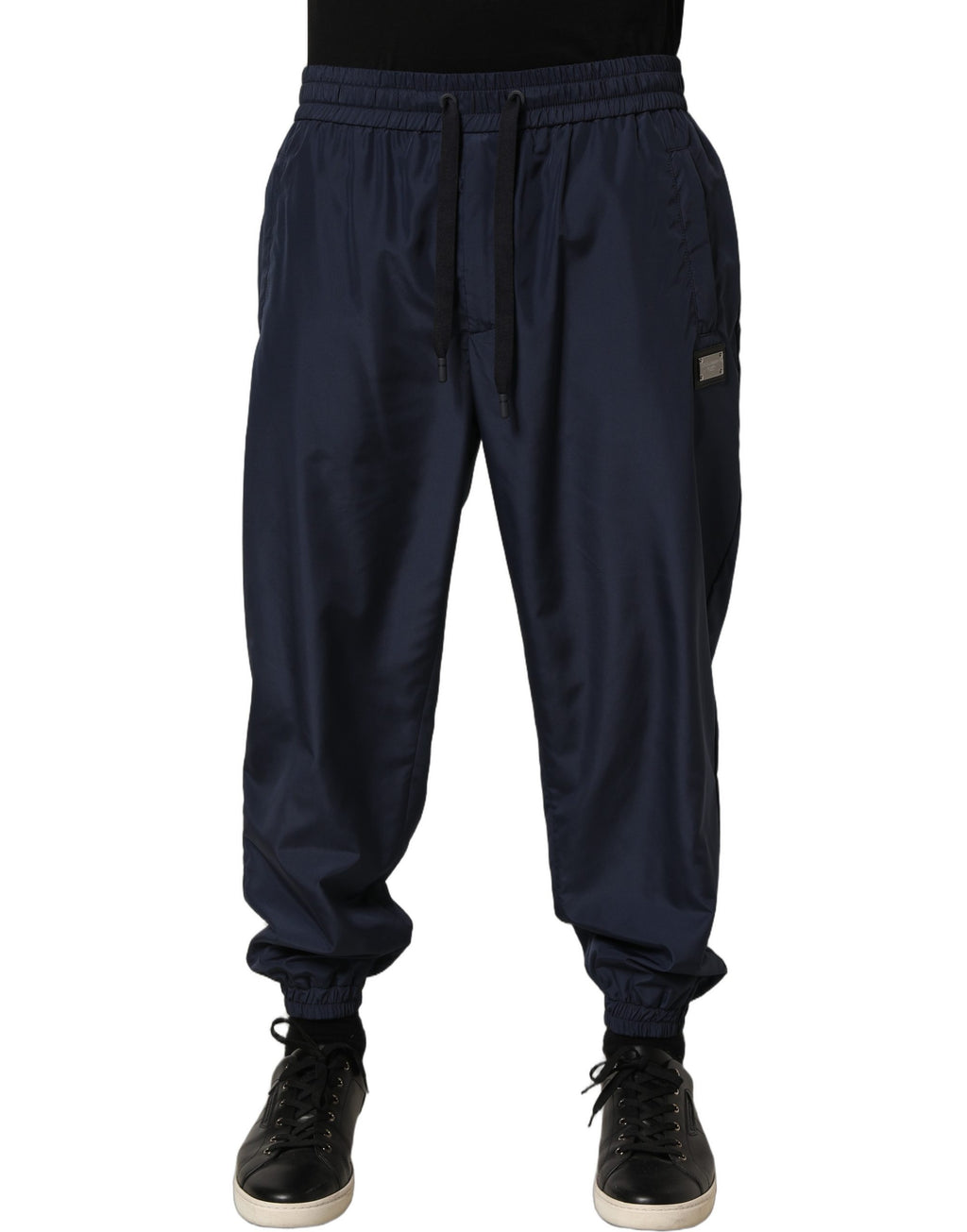 Dark Blue Polyester Jogger Sweatpants Pants