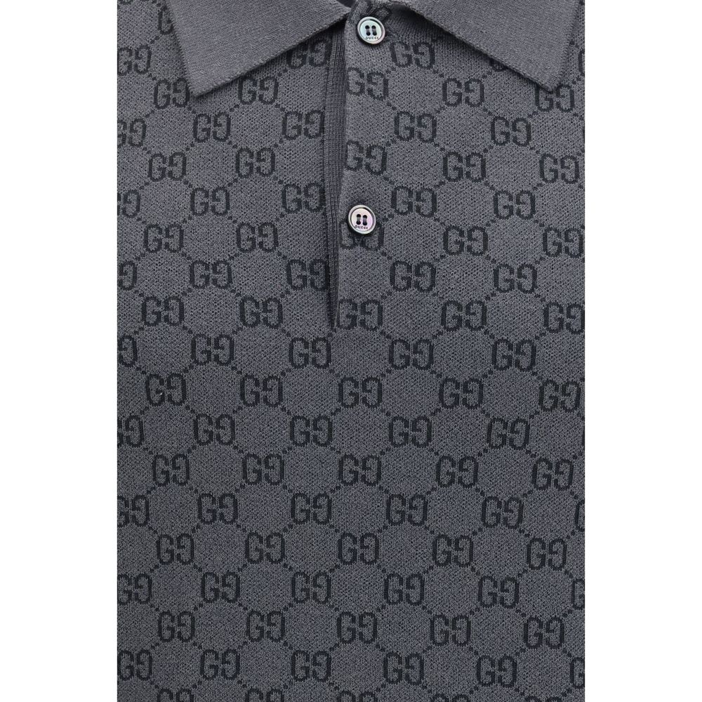 Gray Wool Oves Aries Polo Shirt