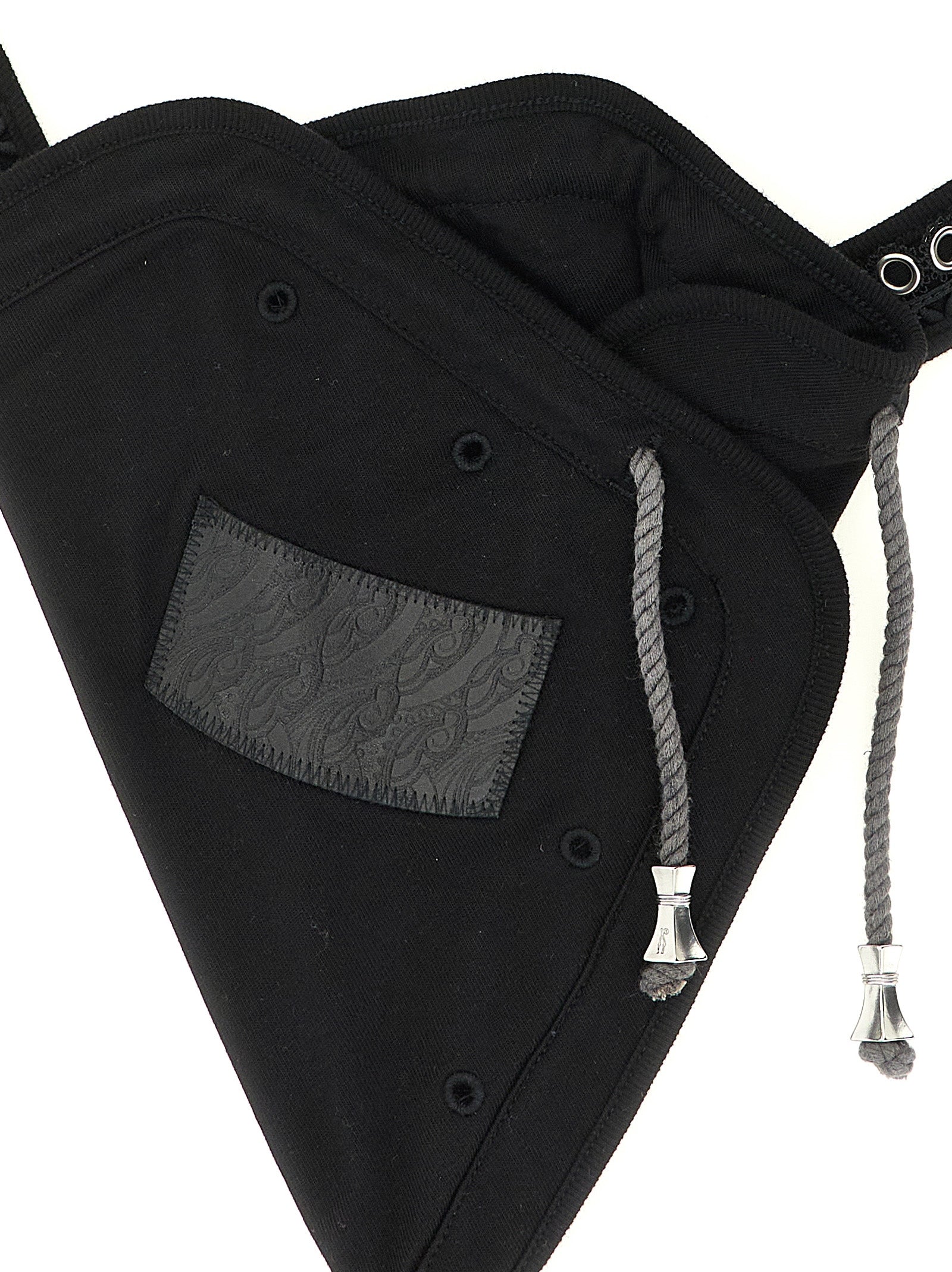 Black Cotton Crossbody Bag