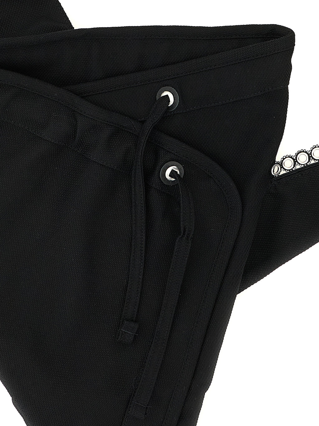 Black Cotton Crossbody Bag