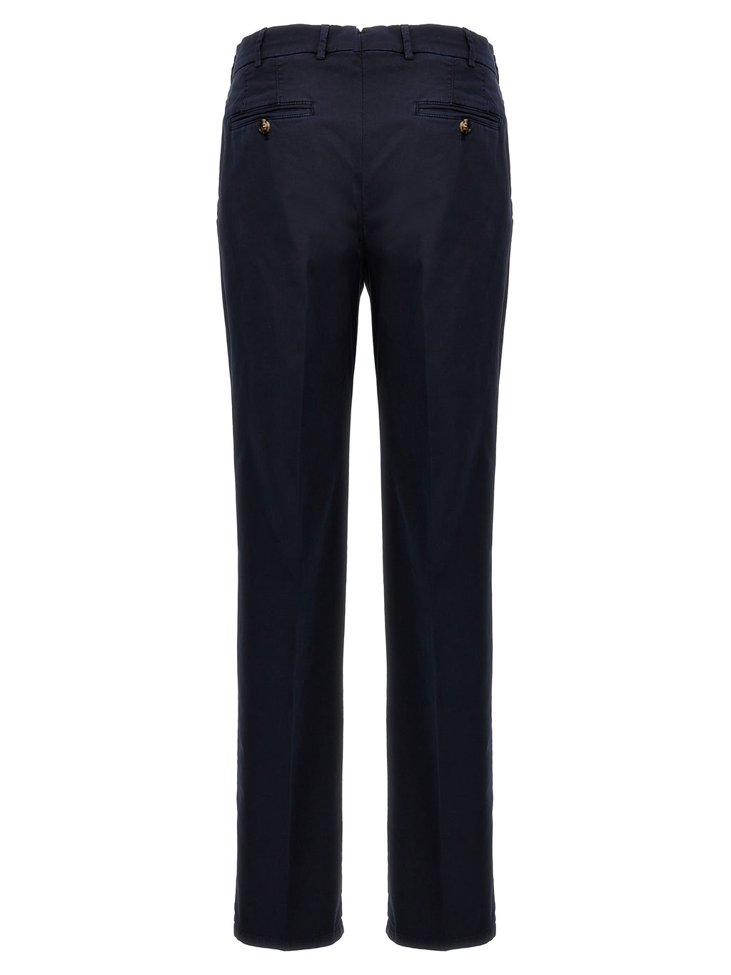 Blue Cotton Casual Pants