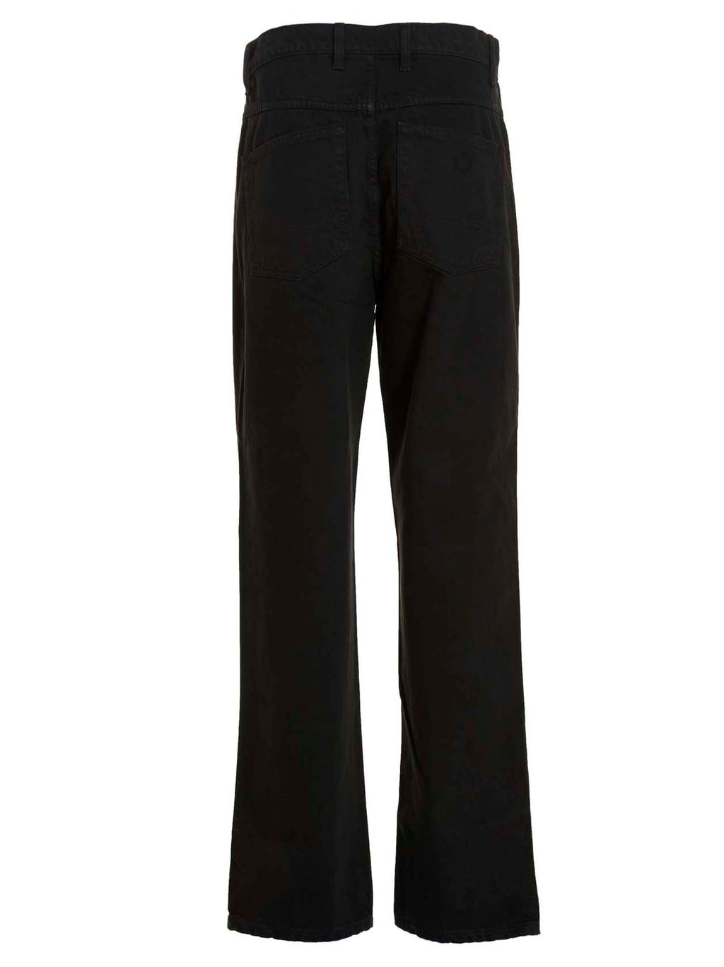 Gray Cotton Straight-Leg Jeans