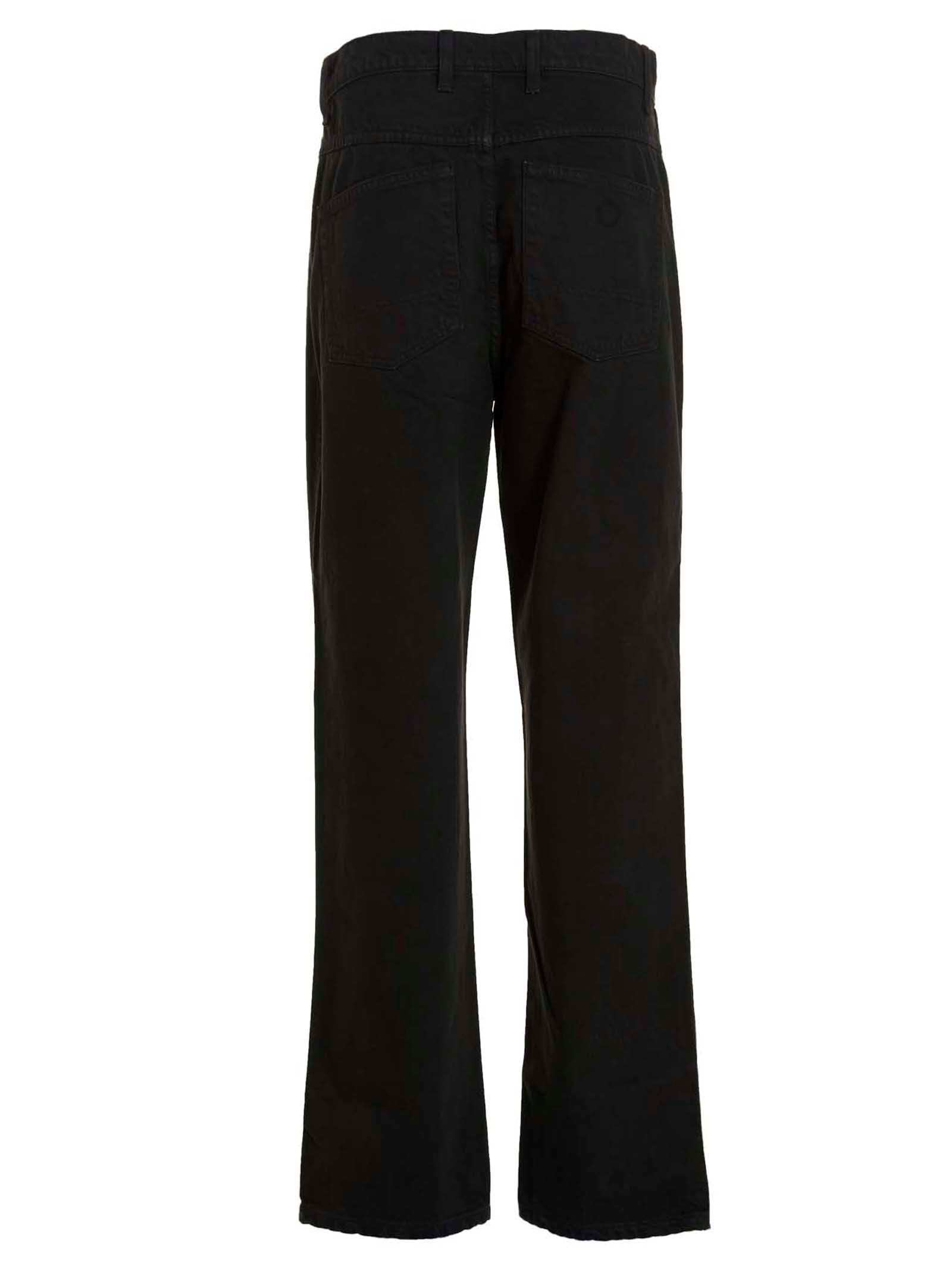 Gray Cotton Straight-Leg Jeans