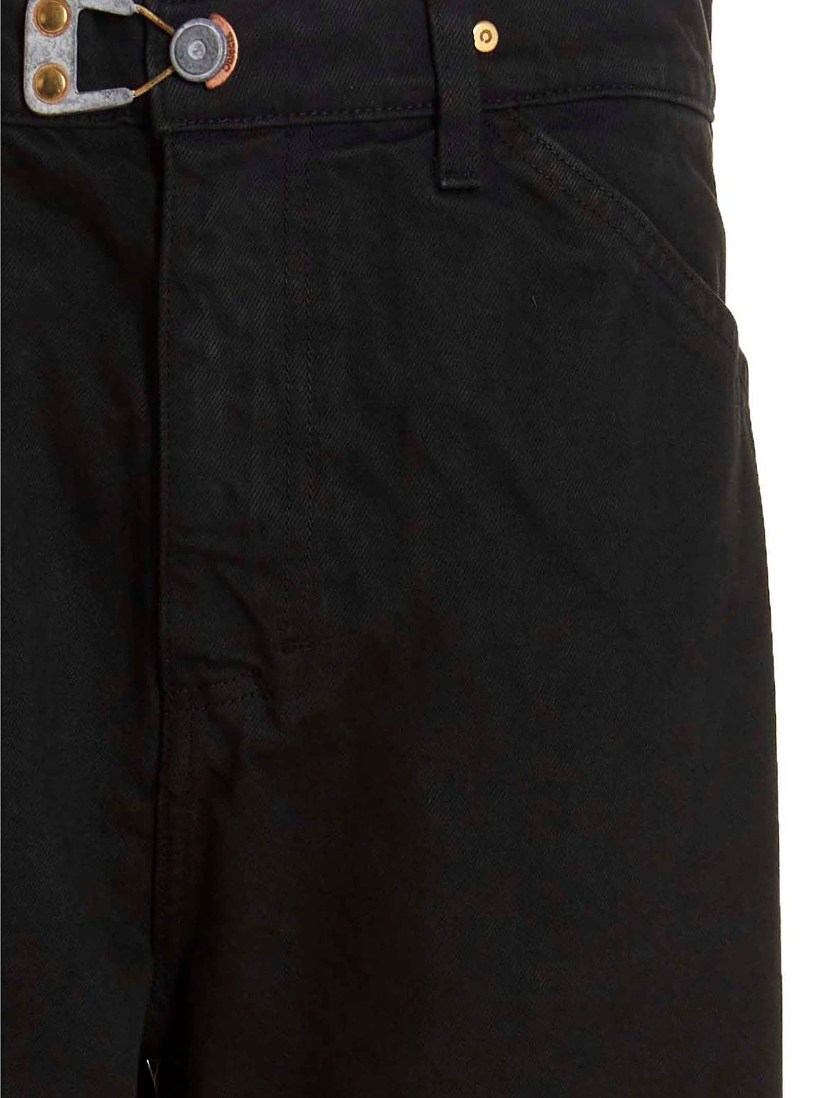 Gray Cotton Straight-Leg Jeans