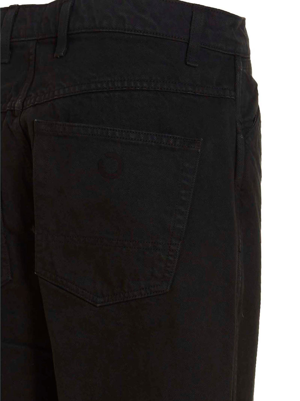 Gray Cotton Straight-Leg Jeans