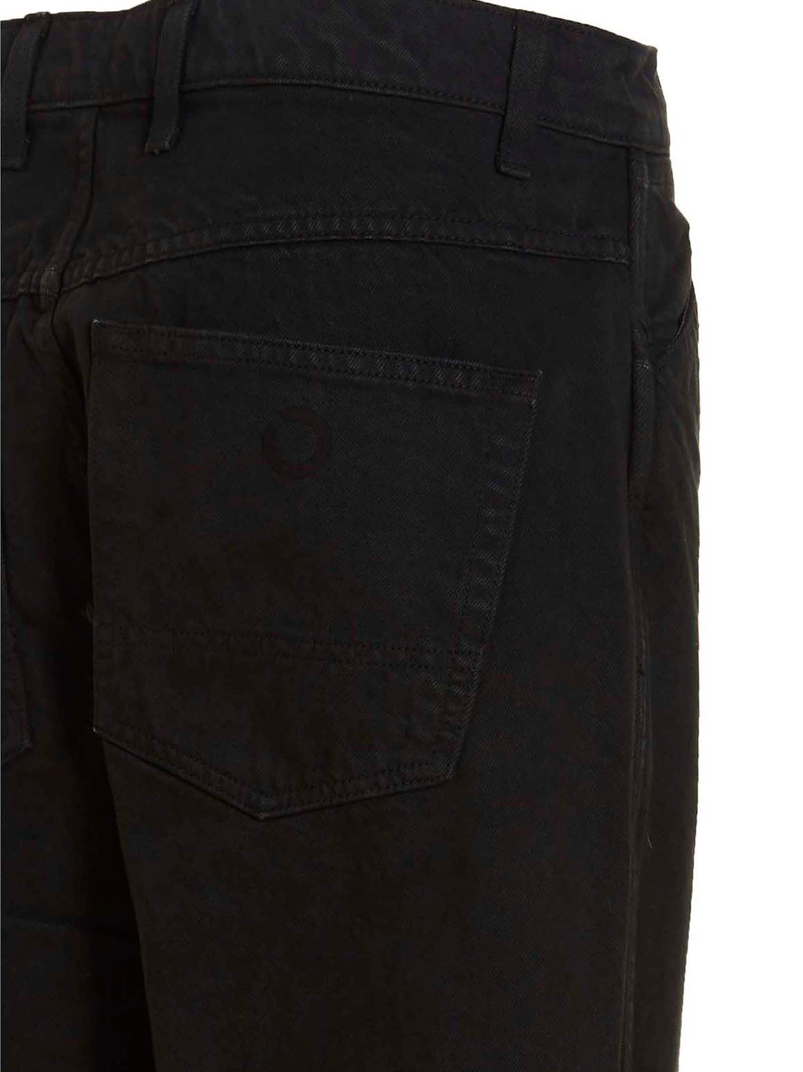 Gray Cotton Straight-Leg Jeans