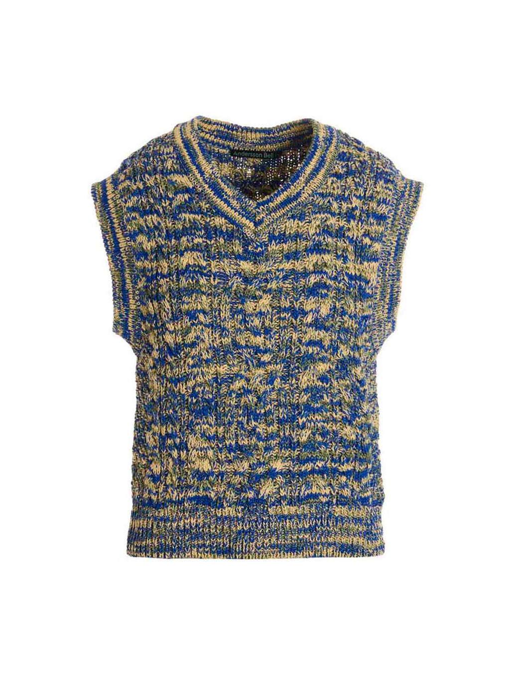 Multicolor Cotton Sleeveles Sweater