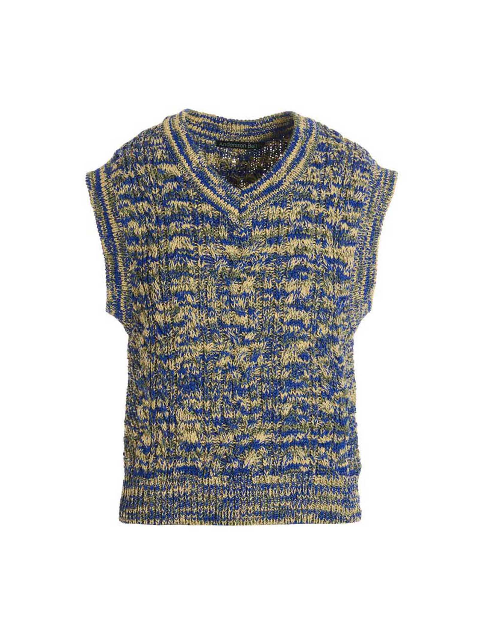 Multicolor Cotton Sleeveles Sweater