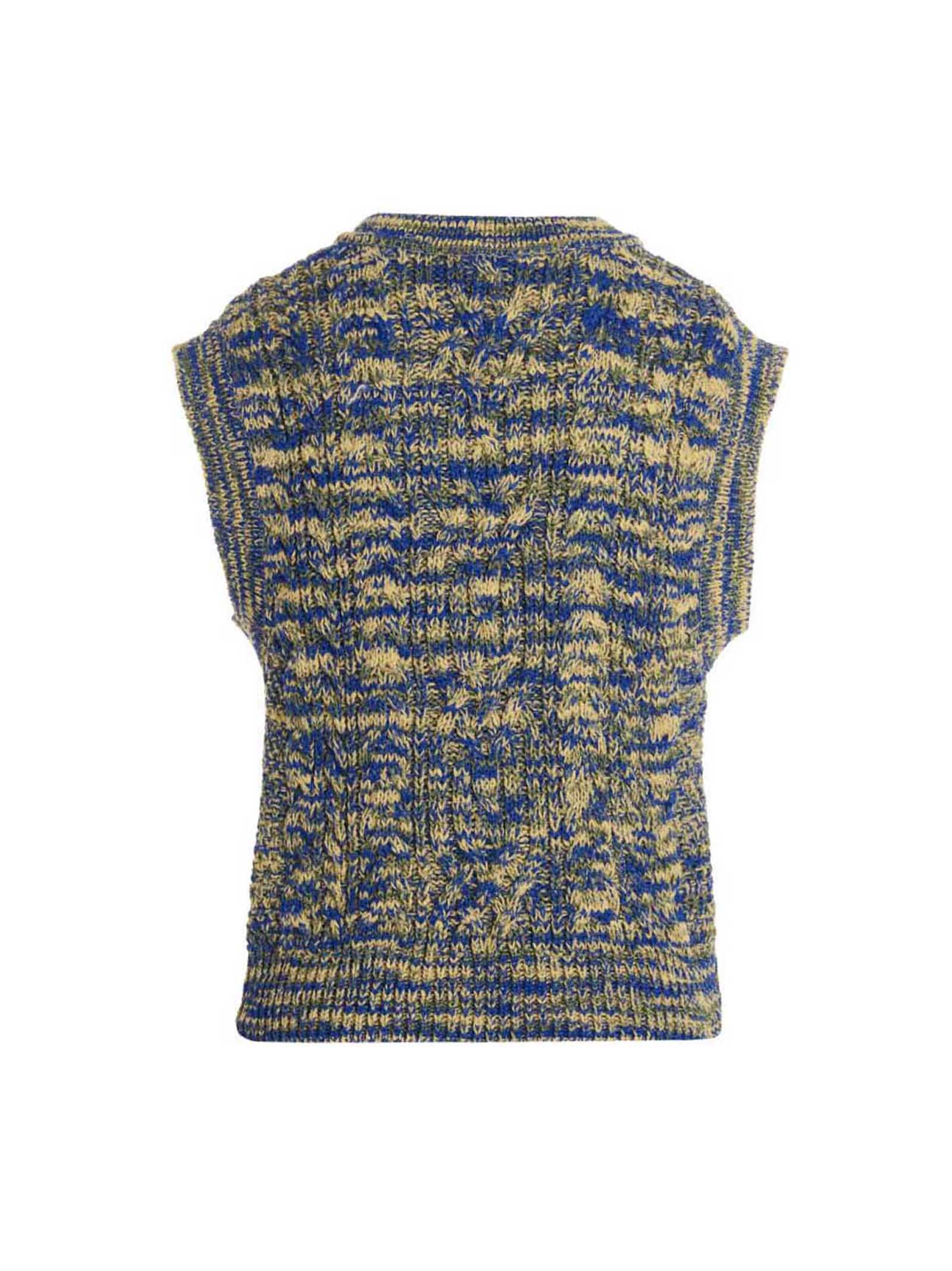 Multicolor Cotton Sleeveles Sweater