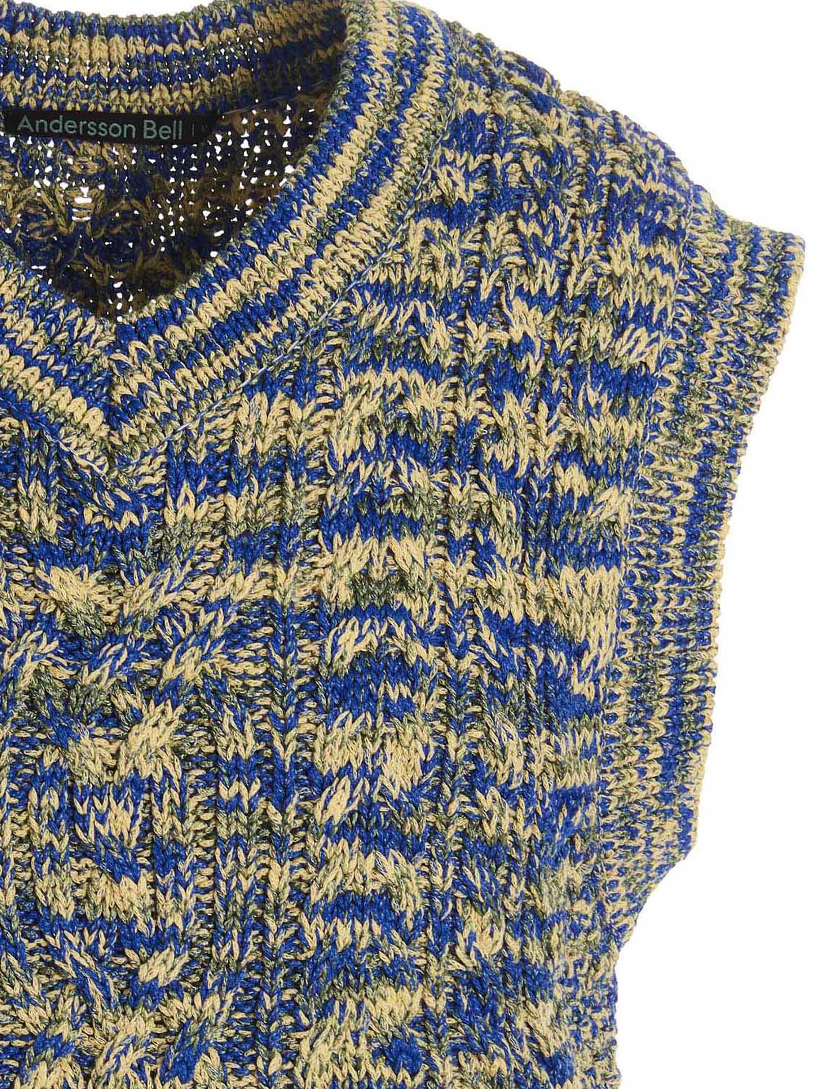 Multicolor Cotton Sleeveles Sweater