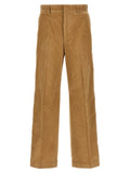 Beige Cotton Casual Pants