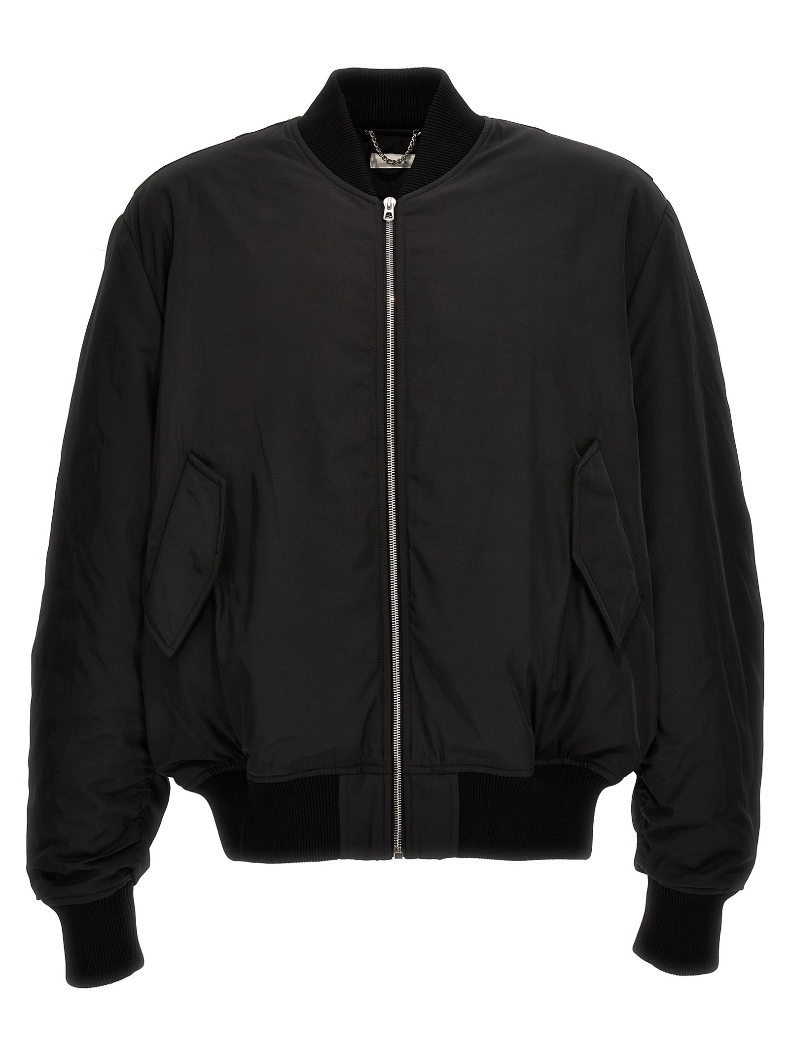 Black Polyester Bomber