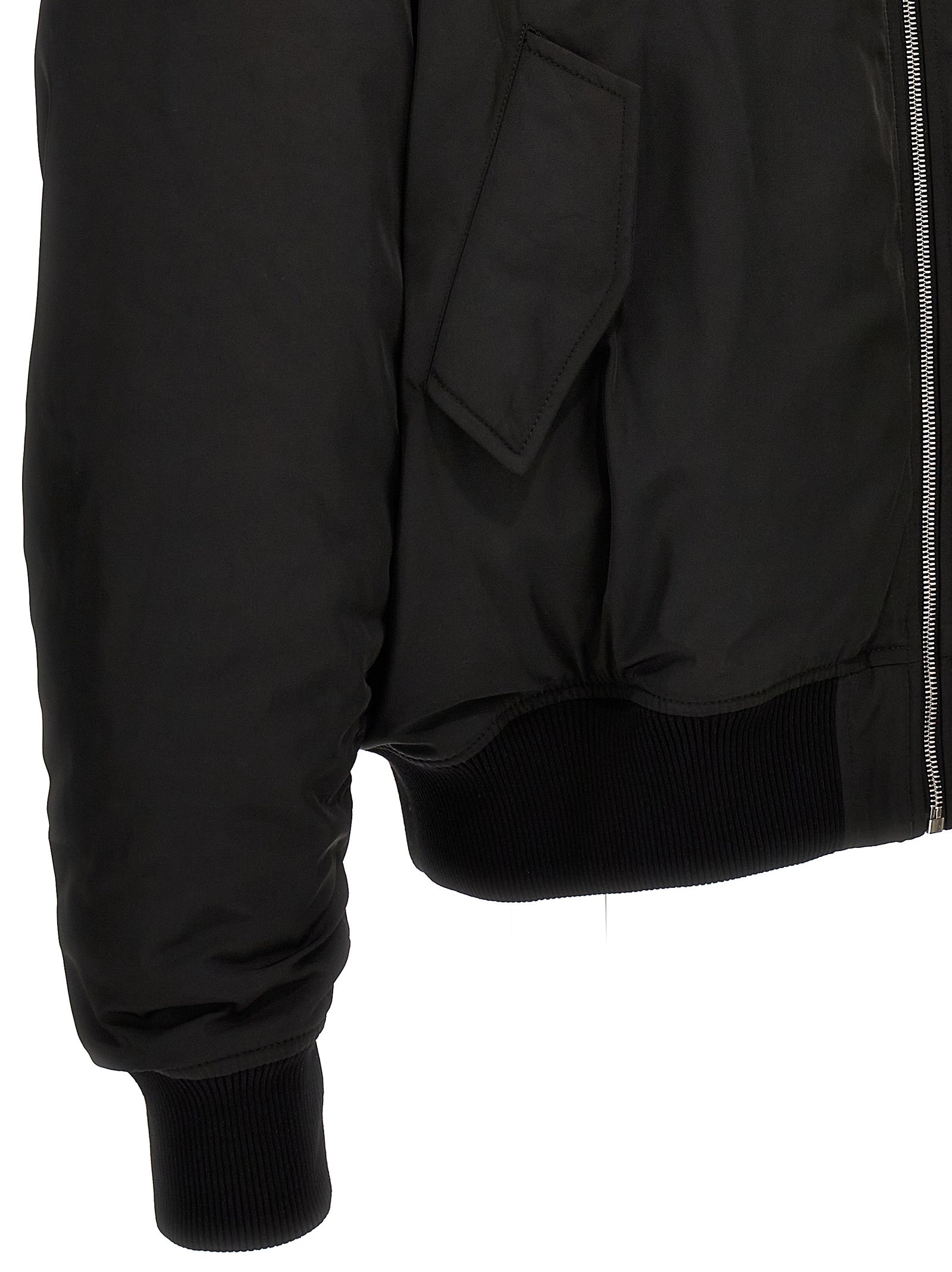 Black Polyester Bomber