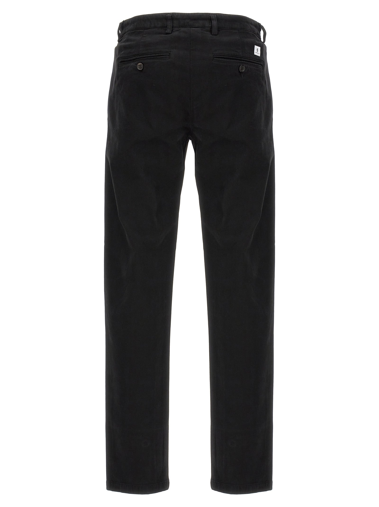Black Cotton Casual Pants